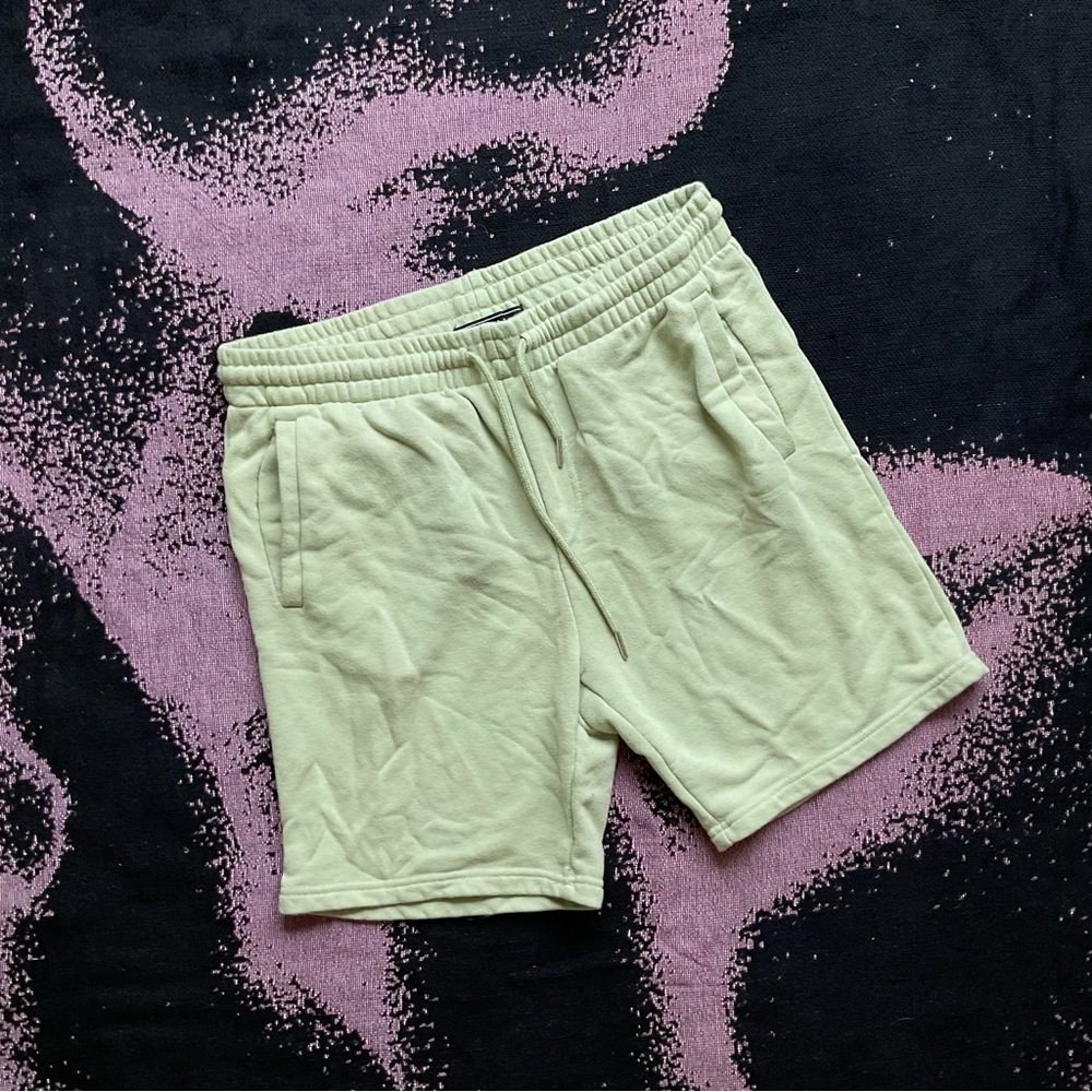 Men's Casual Drawstring Green Shorts